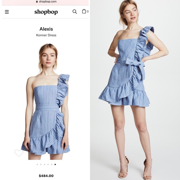 Alexis Konner One Shoulder Ruffle LinenBlend Dress - Picture 4 of 7